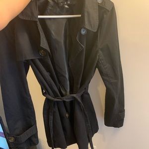 Cute black trench coat!